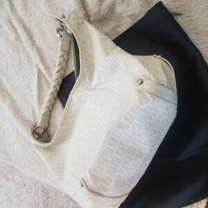 Fendi white leather bucket bag